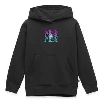 Voile - Sweat Premium à capuche enfant bio - noir - Devant - AI Model Kid Male (0cm)