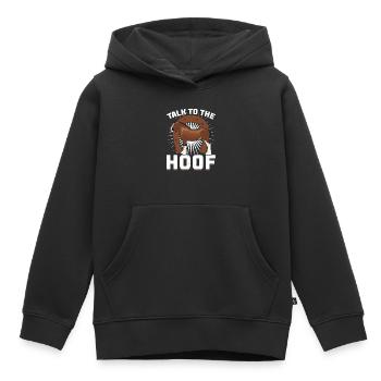 Conversation avec le sabot - Clydesdale - Sweat Premium à capuche enfant bio - noir - Devant - AI Model Kid Male (0cm)
