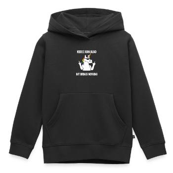 Sympa puis-je aussi apporter mais rien de drôle de licorne - Sweat Premium à capuche enfant bio - noir - Devant - AI Model Kid Male (0cm)