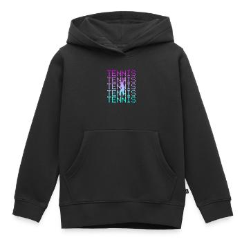 Tennis - Sweat Premium à capuche enfant bio - noir - Devant - AI Model Kid Male (0cm)