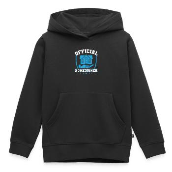 Propriétaire officiel - Nouveau propriétaire - Sweat Premium à capuche enfant bio - noir - Devant - AI Model Kid Male (0cm)