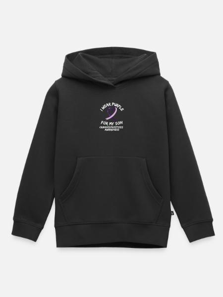 Craniosynostosis Awareness Purple Ribbon Support - Kids Premium Organic Hoodie - black