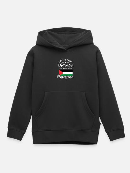 Palestine Tshirt Hommes Enfants Femmes Palestine - Sweat Premium à capuche enfant bio - noir