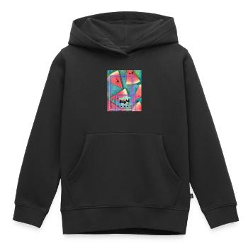 Melone Music illumine votre cœur | Musique Melon - Sweat Premium à capuche enfant bio - noir - Devant - AI Model Kid Male (0cm)