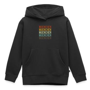 Muenchen Stadt Retro Vintage - Kinder Premium Organic Hoodie - Schwarz - Vorne - AI Model Kid Male (0cm)