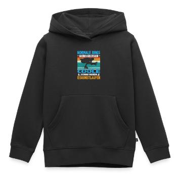 Normale Jungs Hausaufgaben coole Eiskunstlauf - Kinder Premium Organic Hoodie - Schwarz - Vorne - AI Model Kid Male (0cm)