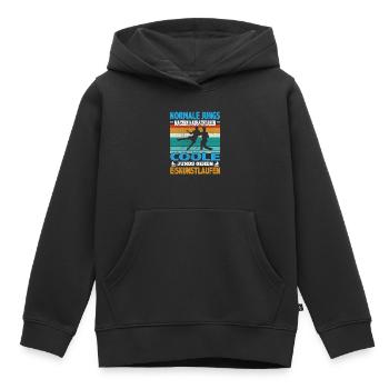 Normale Jungs Hausaufgaben coole Eiskunstlauf - Kinder Premium Organic Hoodie - Schwarz - Vorne - AI Model Kid Male (0cm)