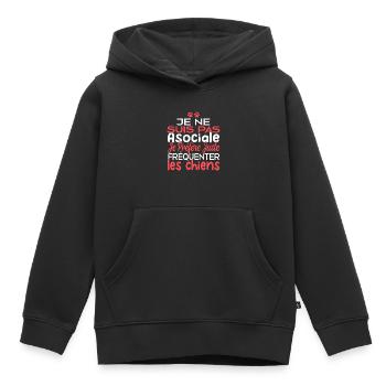 Je préfère juste fréquenter les chiens - Sweat Premium à capuche enfant bio - noir - Devant - AI Model Kid Male (0cm)