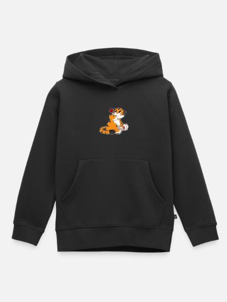Tiger Herz - Kinder Premium Organic Hoodie - Schwarz
