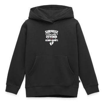 Surprise vous allez devenir grands parents - Sweat Premium à capuche enfant bio - noir - Devant - AI Model Kid Male (0cm)