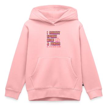 Je collectionne les spores Moisissure & Champignon eglise Professeur d’écologie - Sweat Premium à capuche enfant bio - rose - Devant - AI Model Kid Female (0cm)