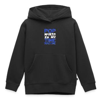 POP Music Is My Time Machine Awesome Cool Present - Kinder Premium Organic Hoodie - Schwarz - Vorne - AI Model Kid Male (0cm)