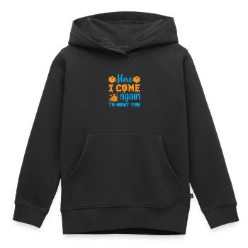 Hier komme ich wieder, um dich zu jagen - Halloween-Humor - Kinder Premium Organic Hoodie - Schwarz - Vorne - AI Model Kid Male (0cm)
