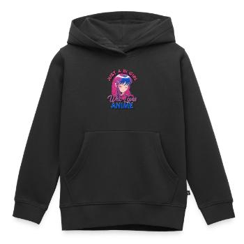 Bisexueller Stolz Nur ein BI-Mädchen, das Anime li - Kinder Premium Organic Hoodie - Schwarz - Vorne - AI Model Kid Male (0cm)