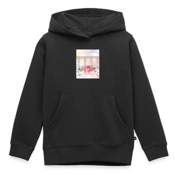 Angelcore Esthétique Roses Heaven Angels - Sweat Premium à capuche enfant bio - noir - Devant - AI Model Kid Male (0cm)