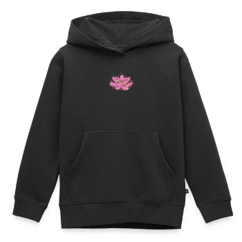 Fleur de Lotus Plante de Fleur de Lotus - Sweat Premium à capuche enfant bio - noir - Devant - AI Model Kid Male (0cm)