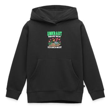 Kleingarten anfänger Unkraut vergeht nicht ich - Kinder Premium Organic Hoodie - Schwarz - Vorne - AI Model Kid Male (0cm)