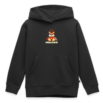 Chemise câline Câlin Hiver Chaud Neige - Sweat Premium à capuche enfant bio - noir - Devant - AI Model Kid Male (0cm)