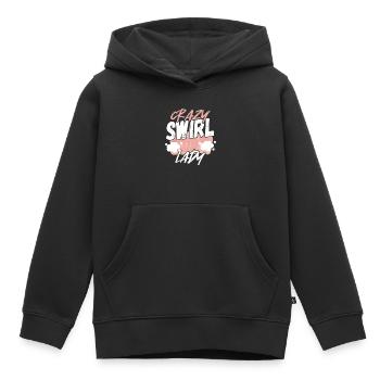 Crazy Swirl Lady Savon Fabrication Savon Cuisson - Sweat Premium à capuche enfant bio - noir - Devant - AI Model Kid Male (0cm)