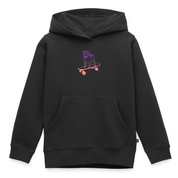 Skateboarding Mops Skateboard Tricks Skater - Kinder Premium Organic Hoodie - Schwarz - Vorne - AI Model Kid Male (0cm)