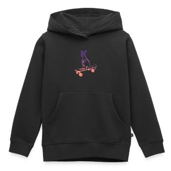 Skateboarding Kangaroo Skateboard Skater - Kinder Premium Organic Hoodie - Schwarz - Vorne - AI Model Kid Male (0cm)