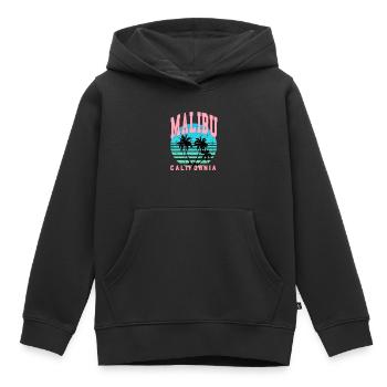 palmiers malibu Californie - Sweat Premium à capuche enfant bio - noir - Devant - AI Model Kid Male (0cm)
