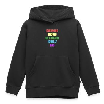 Jeder sollte gleich schlecht behandelt werden - Kinder Premium Organic Hoodie - Schwarz - Vorne - AI Model Kid Male (0cm)