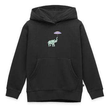 Cadeau d’éléphant pour Proboscis Africa Wilderness Zoo - Sweat Premium à capuche enfant bio - noir - Devant - AI Model Kid Male (0cm)