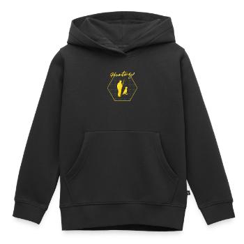 Chasser - Sweat Premium à capuche enfant bio - noir - Devant - AI Model Kid Male (0cm)