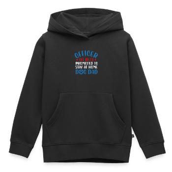 officier hors service promu chien papa Design - Sweat Premium à capuche enfant bio - noir - Devant - AI Model Kid Male (0cm)