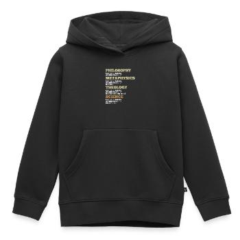 Philosophie Métaphysique Théologie Science Chat noir - Sweat Premium à capuche enfant bio - noir - Devant - AI Model Kid Male (0cm)