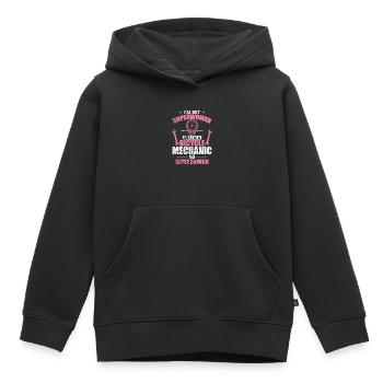 Je ne suis pas une Superwoman Je suis mécanicienne de vélo - Sweat Premium à capuche enfant bio - noir - Devant - AI Model Kid Male (0cm)