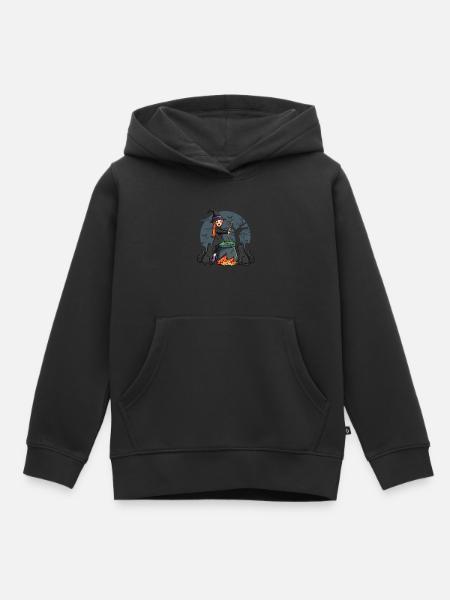 Hexe mit Kessel - Kinder Premium Organic Hoodie - Schwarz