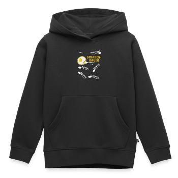STRAßENBAUER - Kinder Premium Organic Hoodie - Schwarz - Vorne - AI Model Kid Male (0cm)
