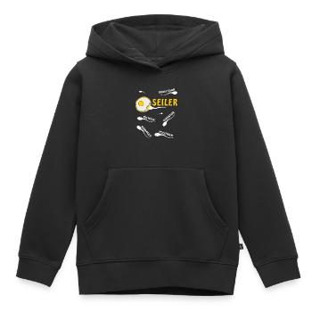 SEILER - Kinder Premium Organic Hoodie - Schwarz - Vorne - AI Model Kid Male (0cm)