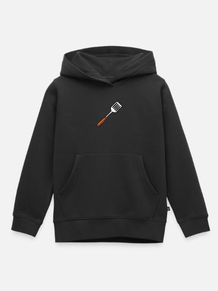 Spatel Pfannenwender - Kinder Premium Organic Hoodie - Schwarz