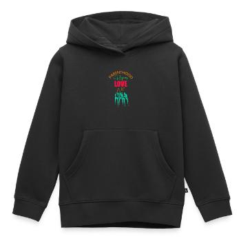 Jour de l’adoption, la parentalité exige de l’amour et non de l’ADN - Sweat Premium à capuche enfant bio - noir - Devant - AI Model Kid Male (0cm)