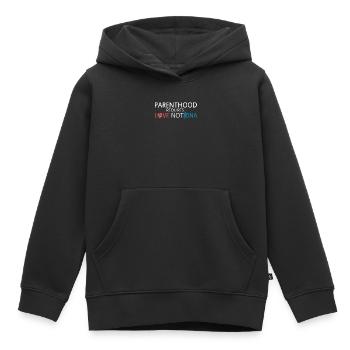 Jour de l’adoption, la parentalité exige de l’amour et non de l’ADN - Sweat Premium à capuche enfant bio - noir - Devant - AI Model Kid Male (0cm)