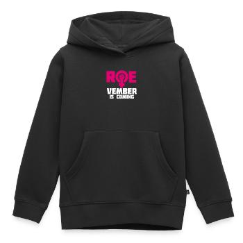 Novembre Roevember arrive - Sweat Premium à capuche enfant bio - noir - Devant - AI Model Kid Male (0cm)