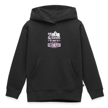 Cette reine vient d’acheter son premier appartement - Sweat Premium à capuche enfant bio - noir - Devant - AI Model Kid Male (0cm)