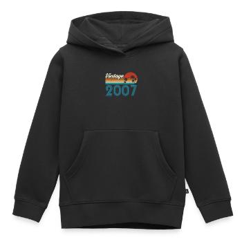 Vintage 2007 Vintage Geburtstag Retro Vintage - Kinder Premium Organic Hoodie - Schwarz - Vorne - AI Model Kid Male (0cm)