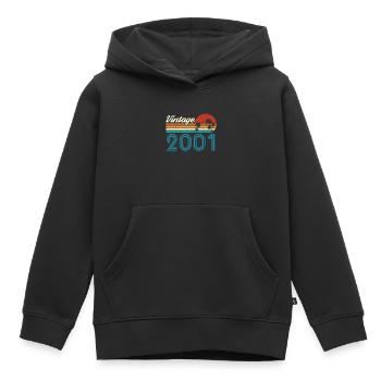 Vintage 2001 Vintage Geburtstag Retro Vintage - Kinder Premium Organic Hoodie - Schwarz - Vorne - AI Model Kid Male (0cm)