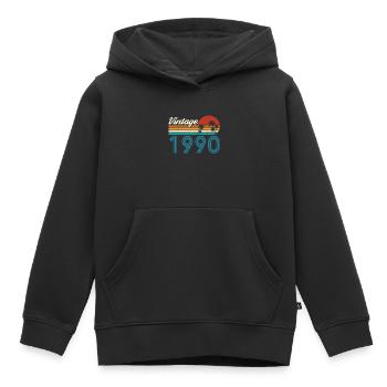 Vintage 1990 Vintage Geburtstag Retro Vintage - Kinder Premium Organic Hoodie - Schwarz - Vorne - AI Model Kid Male (0cm)