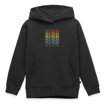 Vila Velha Brésil Rétro Vintage - Sweat Premium à capuche enfant bio - noir - Devant - AI Model Kid Male (0cm)