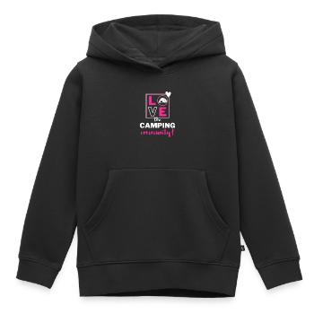 Ich liebe die Camping-Community! - Kinder Premium Organic Hoodie - Schwarz - Vorne - AI Model Kid Male (0cm)
