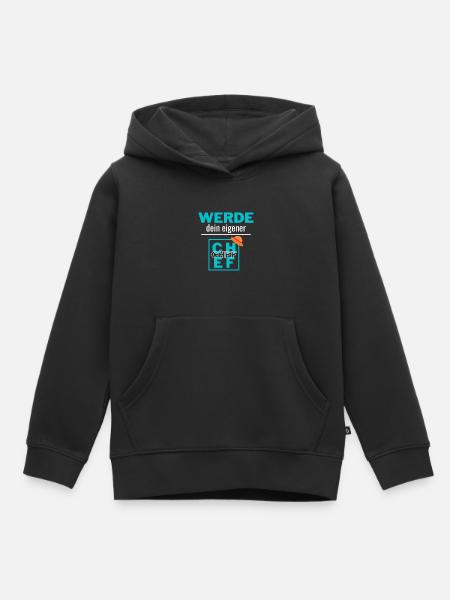 werde dein eigener Chef - Kinder Premium Organic Hoodie - Schwarz