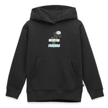 wenn es nach dem Waschen regnet - Kinder Premium Organic Hoodie - Schwarz - Vorne - AI Model Kid Male (0cm)