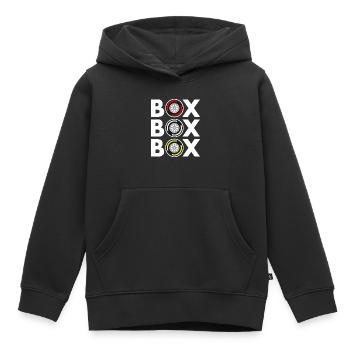 Box Box Box Grand Prix Tyre Compound White Design - Kids Premium Organic Hoodie - black - Front - AI Model Kid Male (0cm)