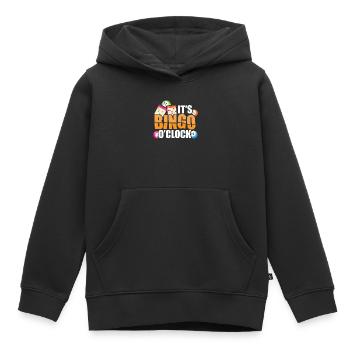 Bingo Caller It's Bingo O Clock Funny Bingo - Sweat Premium à capuche enfant bio - noir - Devant - AI Model Kid Male (0cm)