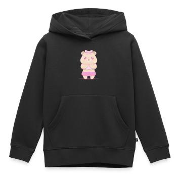 Coquette Aesthetic Pink Bear Downtown Aesthetic - Kids Premium Organic Hoodie - black - Front - AI Model Kid Male (0cm)